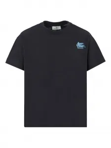 Футболка с вышивкой Pegaso ETRO KIDS, черный