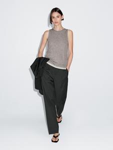 Футболка без рукавов с двойной отделкой Massimo Dutti, Grey Marl