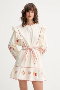 Хлопковое платье Never Fully Dressed, бежевый