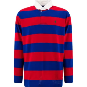 Поло с вышитым пони и полосками Polo Ralph Lauren, красный