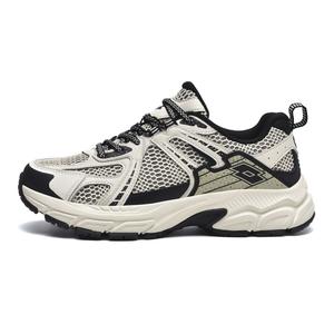 LOTTO Амортизирующие противоскользящие износостойкие низкие беговые кроссовки женские бежево-черные (с флисовой подкладкой), цвет Beige/Black (Fleece-Lined)