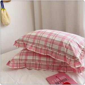 DUYHBAWRS Наволочка в стиле ретро из постиранного хлопка с рюшами