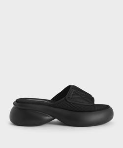 Спортивные сандалии на платформе Charles & Keith, цвет Blacktextured