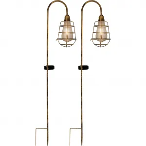 Садовый светильник näve LED Ground Spikes LED-модуль 2 шт. теплый белый светодиодный солнечный светильник, декор, набор из 2 шт. с заостренным основанием, цвет света: теплый белый Näve, Messingfarben