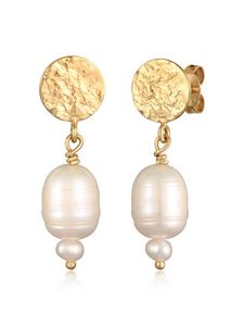 Elli Серьги из серебра 925 пробы в форме диска, покрытые золотом