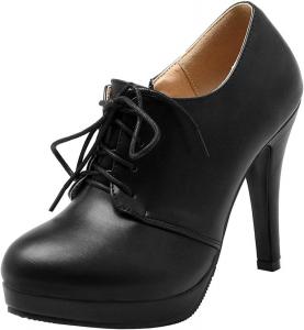 Женские ботильоны LUXMAX на шнуровке с высоким каблуком и платформой, 3Black