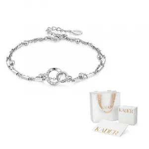 KADER Серебряный браслет с цирконием S925 для женщин серебристо-белый
