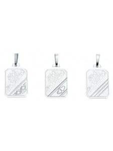 Adeliás Женский кулон из серебра 925 пробы с гравированной пластиной