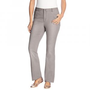 Женщина в женских эластичных джинсах больших размеров Bootcut Woman Within, цвет Grey Sanded Wash