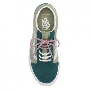 Old Skool Canvas, Suede Low top Skateboard Shoes Unisex Vans, розовый/зеленый