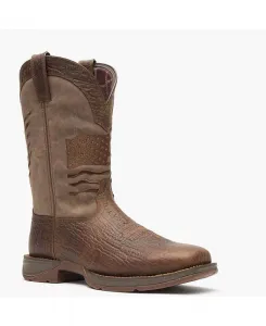 Мужские ковбойские сапоги Rebel by Brown с вышивкой в виде потертого флага Durango, коричневый
