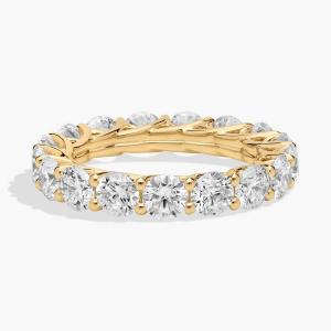 Кольцо Trellis Lab-Grown Diamond Eternity из 14-каратного желтого золота (4 карата Tw. - FG / VS2-SI1) Blue Nile