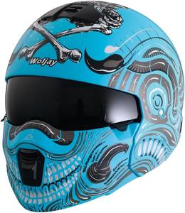 Шлем модульный Woljay TN-8658X5 со светодиодной подсветкой, синий