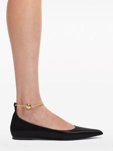 Феррагамо Балетки из кожи с цепочкой Salvatore Ferragamo, черный