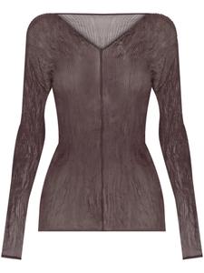 Шифоновый топ Issey Miyake, коричневый