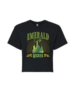 Укороченная футболка с графическим принтом "Wicked Emerald City" для подростков Hybrid Apparel, Black