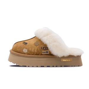 UGG Женские противоскользящие тапочки с закрытым носком каштаново-коричневые, цвет Chestnut Brown (,)