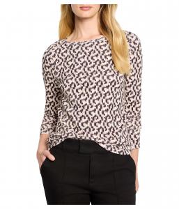 Футболка NIC+ZOE Long Sleeve Printed Boat Tee, цвет Neutral Multi