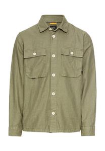 Верхняя рубашка свободного кроя длинный рукав воротник-стойка Kent Camel Active, хаки