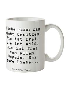 Кружка Любовь и свобода с надписью белого цвета Mr. & Mrs. Panda