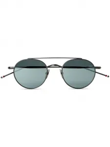 Солнцезащитные очки в овальной оправе Thom Browne Eyewear, черный