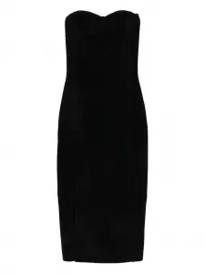 Велюровое миди-платье-бюстье Titania Galvan London, черный