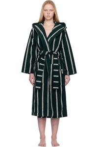 Терри халат с капюшоном Tekla, зеленый