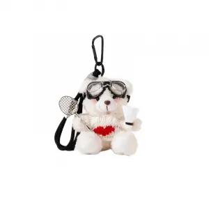 Плюшевый кулон панда, играющая в теннис, высота 10см MIC RABBIT, белый