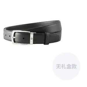 MONTBLANC Кожаный мужской ремень черный шириной 3 см, Black