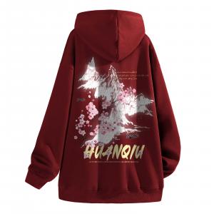Толстовка Unisex Hooded Moderate Regular HUANQIU, burgundy