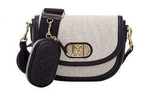 MCM Сумка кросс-боди Travia из ткани с деталями из телячьей кожи, маленькая, женская, black/black gold