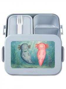 Mr. & Mrs. Panda Контейнер для бенто с дизайном «Любовь к аксолотлю» без слогана, пастельно-голубого цвета