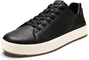 Мужские водонепроницаемые кожаные кроссовки OLUKAI Lae'ahi Li 'Ili, универсальная повседневная обувь, комфорт и поддержка на весь день, улучшенное сцепление и устойчивость, Onyx/Onyx