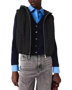 Пуховый жилет со стразами Maje, черный