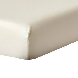 Простыня на резинке Homescapes extra tief Fadenzahl 400, кремово-белый - 90 х 190 см