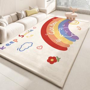 Budis Ковер 140х200 см для гостиной/детской, утолщенный, безопасный и без запаха, с рисунком Rainbow Dream