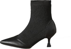 Женские ботильоны на весну и осень с коротким каблуком, женские комфортные модные ботинки с заостренным носком Generic, 35 Black