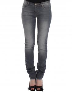 Шикарные серые облегающие джинсы-скинни Ermanno Scervino, серый
