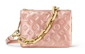 Кушон из овчины Сумка через плечо Подушка Сумка кроссбоди Сумка на плечо Женская Розовое золото LOUIS VUITTON