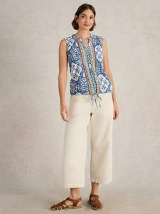 Футболка Tulip из органического хлопка с абстрактным принтом White Stuff, Mid Blue