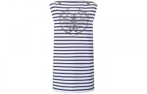 Полосатое платье-футболка с якорем LOUIS VUITTON, разноцветное