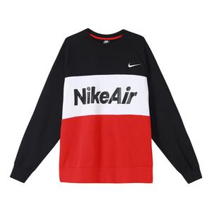 Толстовка Nike Air Splicing Colorblock Large Logo Fleece Round Neck Black, черный