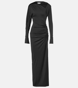 Асимметричное платье с рюшами Victoria Beckham, черный