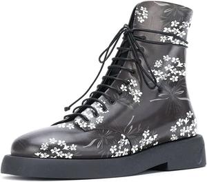 Женские ботильоны YDN с закрытым носком, шнуровкой, на низком толстом каблуке, с молнией на щиколотке, зимние, для свиданий, Flower