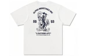 Футболка унисекс с совместным брендом Alpha Industries A Bathing Ape, зеленый