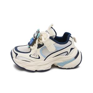 Детские повседневные туфли низкие Budding нескользящие дышащие легкие с амортизацией BODING, бежевый/синий