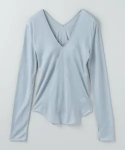 Шерстяной пуховый топ Tenjiku с V-образным вырезом 6(Roku), цвет Lt.Blue