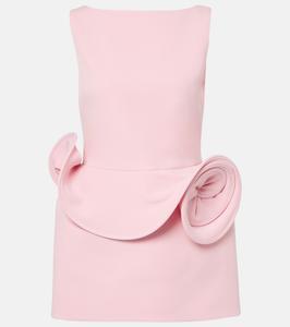 Мини-платье с открытой спиной и цветочной аппликацией Magda Butrym, розовый