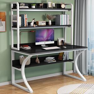 Компьютерный стол Xinmeikai с полкой, 160x60x170 см, белая рама + карбон