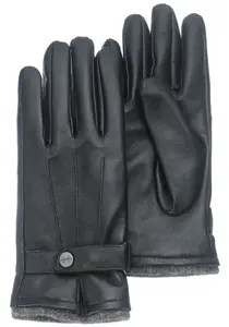 Кожаные перчатки PEARLWOOD, защищены от сенсорного экрана, можно управлять 10 пальцами, черный